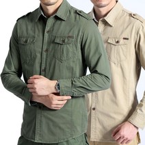 포켓셔츠 캐주얼 카키 베이지 청 난방 청자켓 셔츠