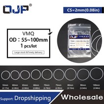 고무오링 패킹 실리콘 오링 고무링 흰색 실리콘 링 실리콘/VMQ O OD55/60/65/68/70/75/80/85/90/95/100*2m, 10 95x91x2mm_01 1 piece