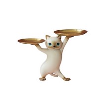 티지피 서빙 고양이 보관함 장식소품 인테리어용품 트레이, 회색, 1개