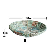 보호 밀짚 직조 벽 장식 해초 등나무 플레이트 홈 주방 거실용 과일 접시, B