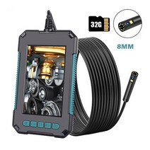 고성능 듀얼 렌즈 내시경 카메라 43 IPS 스크린 HD1080P 8MM 단단한 케이블 9 led IP68 방수 검사 32G TF, 2차검수진행, 2m, 8MM Dual TF Card