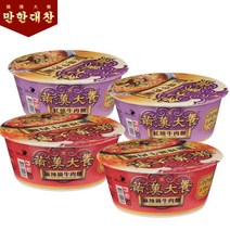 [웅진식품] 대만우육면 만한대찬 滿漢大餐 컵라면 4개 세트 (마라우육면/홍샤오우육면), 선택:마라*2+홍샤오*2