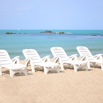 하늘창가구 썬베드 수영장의자 비치 선베드 야외의자 비치베드, 기본썬베드-화이트