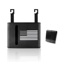 Wedfish 자동차 시트 백 오거나이저 미국 국기가 있는 및 쓰레기통용 2-in-1 헤드레스트 컵 티슈 휴대폰 열쇠 간식 지갑용 대용량 오거나이저