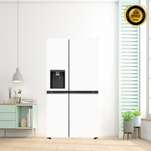 LG전자 디오스 오브제컬렉션 얼음정수기 양문형 냉장고 810L 방문설치, 오브제컬렉션 크림화이트 + 크림화이트, J814MHH12