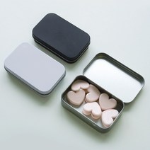사각 틴케이스 철제 케이스 2size 3color [알루미늄 철 수납 굿즈 사탕 소품 카드 정리 깡통 보관함], L 실버, L 실버