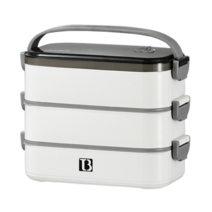 (Small) 스테인리스 다층보온 도시락 직사각형 밀봉성이 좋고 단추 용량이 크다 ZFWJ-318, 3단, 흰색