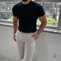 레시트 머슬핏 데일리 반팔 티셔츠