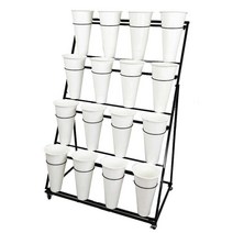 꽃집진열대 계단식 화분 정리대 스탠드 철제 꽃다발, 3겹 3겹(검은색 배럴 9개 포함)