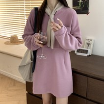 나루니 W02214 맨투맨 원피스 봄원피스 긴팔 예쁜 소녀원피스 심플한 키작녀