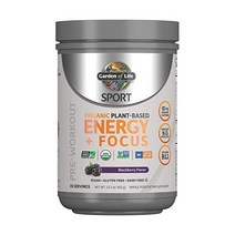 가든오브라이프 에너지포커스 클린 프리워크아웃 분말, Blackberry, 30 Servings (Pack of 1)
