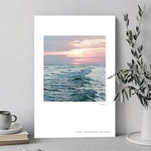 캔버스 액자 풍경 사진 윤슬 미드센츄리 감성 캔버스액자, 55.해질녘 바다