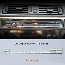 bmw버튼 chrome abs air 컨디셔너 버튼 장식 커버 트림 bmw f10 f11 f06 f01 e70 e71 f25 f26 교체 유형 호환용, CD 버튼 12개, 1개
