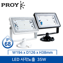 대도 LED 사각노출투광등 (IP68/방수형) 50W 실외등/블랙/화이트/주광색, 선택2) 블랙 35W 주광색