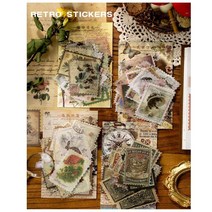 문구류 레트로 스탬프 스티커 팩 시간 우체국 DIY 빈티지 스크랩북 일기 앨범 용품 도매 가격 2935922344, MIX