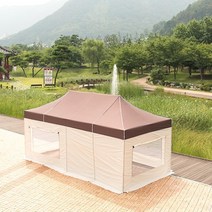 재래시장 야외행사 방수 그늘막 포장마차 천막캐노피 온실효과 내구성 포차, 알루미늄천막 3X6, 브라운