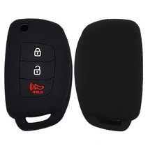 현대 뉴엑센트 뉴마이티 실리콘 폴딩키케이스 키링, 블랙, 01.B형 폴딩 3버튼 Ver 2