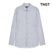TNGT 95 사이즈 네이비 핀스트라이프 면혼방 긴팔 드레스셔츠