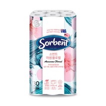 소번트 어썸플로럴 고급화장지 천연펄프 3겹 33m 30롤 x 1팩