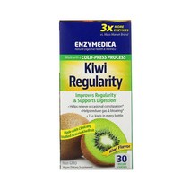 Enzymedica 엔자이메디카 키위 레귤러리티 키위 맛 30 릴리프 츄어블 액티니딘 효소 함유 실리카 구연산 포함