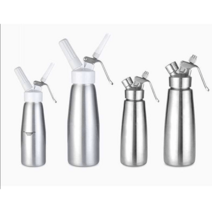 휘핑크림 제조기 생크림 디스펜서 질소 휘핑기 카페, 은색 전체 알루미늄 500ml