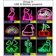 네온사인 룸인테리어LED 네온 불빛 많은 모양 야간 조명 로그인 램프 USB 더블 전원 실내 크리스마스 웨딩, 08 H_05 5