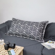 대형 등쿠션 커버 등받이쿠션커버 쿠션커버 110X60, 대형 쿠션 커버(커버만), 미로, 차콜
