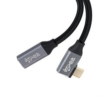 C타입 꺾임형 암숫 케이블 USB 3.1 Gen2 MF 10Gbps 100W PD충전 4K 60Hz 주사율 고강도 나일론메쉬 아이패드프로 갤럭시북프로 맥북프로, 3M
