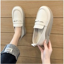 여성 데일리 로퍼 단화 캐주얼 슬립온 신발 키높이 5cm