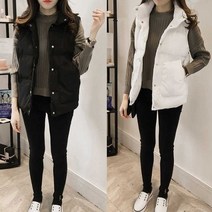 와이제이 국내 당일 발송 기본 하이넥패딩조끼 2컬러 빅사이즈 패딩조끼 여성패딩조끼 YJK170