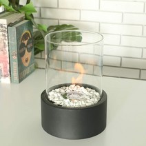 (국내배송) 에탄올 난로 JHY design 원형 검정 가정용 불멍 바이오 알콜 유리 벽난로 불꽃 멍때리기 감성 캠핑 손담비 경수진, 검정-중형 난로