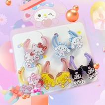 산리오 머리끈 세트 선물 나모롤 쿠로미 폼폼푸린 마이멜로디 헤어고무줄 세트