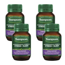 Thompsons 톰슨 아슈와간다 컴플렉스 스트레스 수면건강 Ashwagandha Complex Stress Sleep 60정, 4개