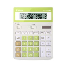 큰버튼 전자계산기 캐논 계산기 회계 전산 수학 12비트 컴퓨터 WS-1200H 태양광, 라이트그린+볼펜+드라이버(음성기능없음)