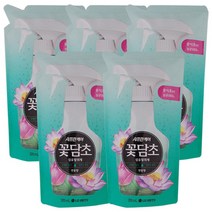 [살균 99.9%] 샤프란케어 꽃담초 섬유탈취제 연꽃향 리필 320ml, 5개