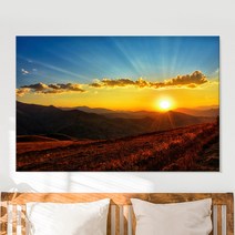 일출 태양 황금빛 풍경 태양 생기 그림 풍수 인테리어 캔버스 액자, 02 떠오르는태양