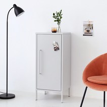 마켓비 PIDOR 캐비넷 모던세로중 1문 수납장 4251015, 라이트그레이