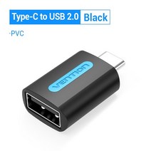 C타입 변환젠더 이어폰젠더 아이폰젠더 vention usb c c 남성 usb 3 0 2 0 여성 otg 케이블 macbook 메이트 30 s10 usb otg 커넥터, usb 2.0-pvc