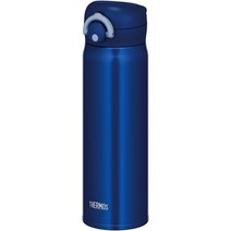 [내일 락] 재고 한도 써모스 수통 경량 500ml 진공 단열 휴대용 머그 네이비 0.5 L JNR-502 NVY 스테인리스 머그 원터치 보온 보냉