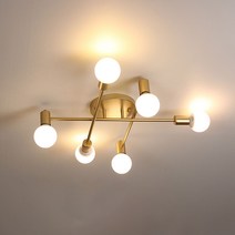 [빛나라닷컴] 골드 베로나 6등 인테리어 조명, 골드 + LED 전구 8W (전구색) 포함