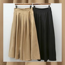 허리밴딩 주름 롱 플레어스커트 DO (봄 가을 간절기 데일리룩)