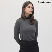 보니스팍스 물결 인타록 하이넥 티셔츠-HY42TS020