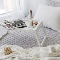 더블샵 순면100 라텍스 / 메모리폼 / 센스맘 토퍼 커버 매트리스 커버, 누빔 데이지그레이