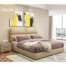 침대 프레임 라지킹프레임 패브릭 저상형 킹사이즈 데이베드, 옐로우