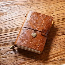 소가죽 메모장 수제 노트 일기장 다이어리 일러스트 생각보관함, 커피 여권형