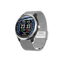 노인을 위한 스마트 워치 심전도 모니터 밴드 긴 대기 시간 피트니스 트래커 팔찌, 02 silver steel