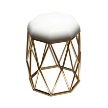 파우더룸의자 골드철제 북유럽스타일 화장대의자, 황금새둥지스툴-다크그레이