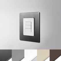국산 베르블럭 접착식 스위치 테두리 커버(중형) / 인테리어 스티커 포인트 벽지 스위치 주변 가림 부자재, 1) 사틴그레이 (중형)