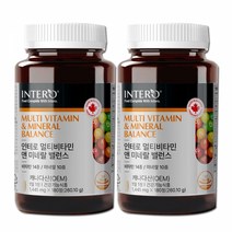 인테로 캐나다 멀티비타민 앤 미네랄 밸런스 1 1445mg X 180정 X 2병 (12개월분), 2개, 단품