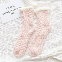 스노우보드부츠 스키부츠 스노우보드 보드 데크겨울 따뜻한 부드러운 푹신한 침대 양말 홈 층 슬리퍼 산호, 02 분홍색